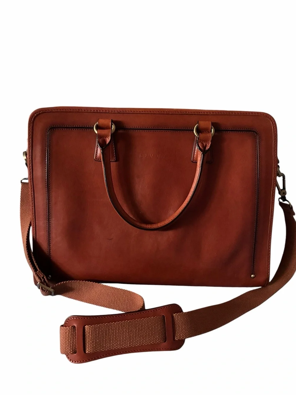 Banuce 15” Italian Leather Laptop Briefcase – Like New Condition